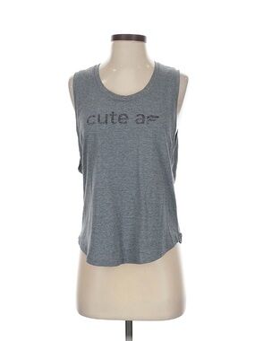 Fabletics Gray 'cute af' Sleeveless Scoop Tank
